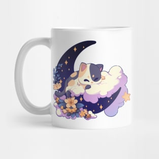 Kawaii Sleepy Cat Adorable Cute Gift For Cat Lover Sticker Mug